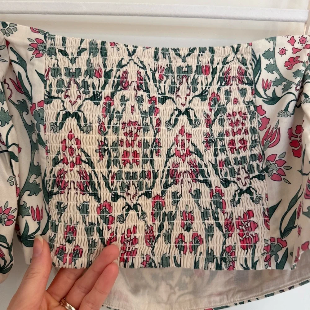 Abercrombie & Fitch Floral Off-the-Shoulder Puff Sleeve Top-NWT